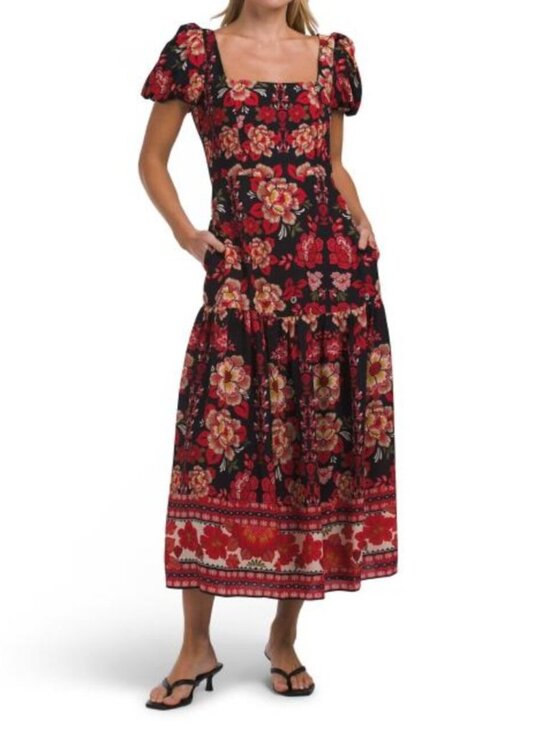 Adrianna Papell Dresses & Skirts - ADRIANNA PAPELL Short Sleeve Floral Maxi Dress